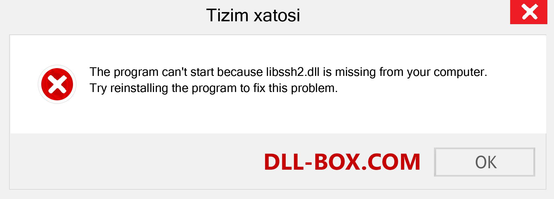 libssh2.dll fayli yo'qolganmi?. Windows 7, 8, 10 uchun yuklab olish - Windowsda libssh2 dll etishmayotgan xatoni tuzating, rasmlar, rasmlar